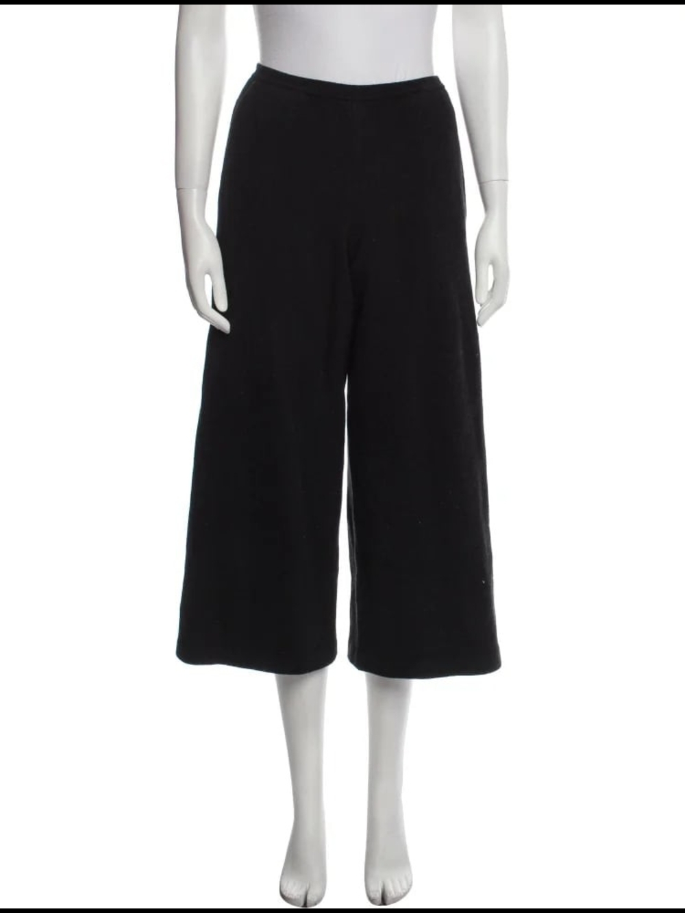 The Row Black Cropped Wide-Leg Pants
